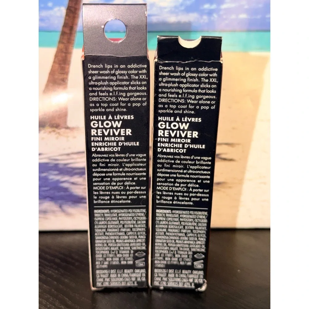 ELF Glow Reviver Lip Oil Glimmer Finish Chocoluxe Super-Neutral 2 Pack